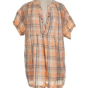 Free People Yellow and Black Plaid Tunic